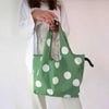 Notabag Foldable Tote, Olive Dots