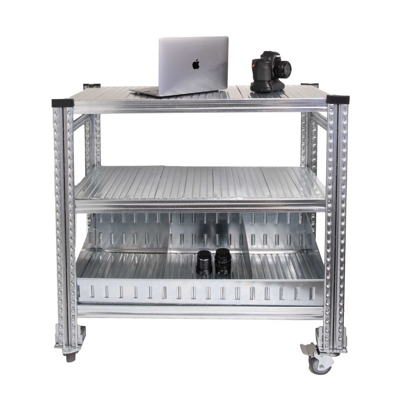 Metalsistem Unishelf Trolley (100x40x100cm) , Galvanized Steel