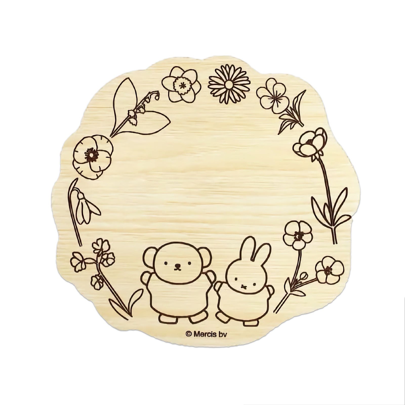 Miffy Wood Whiteboard, Flowers