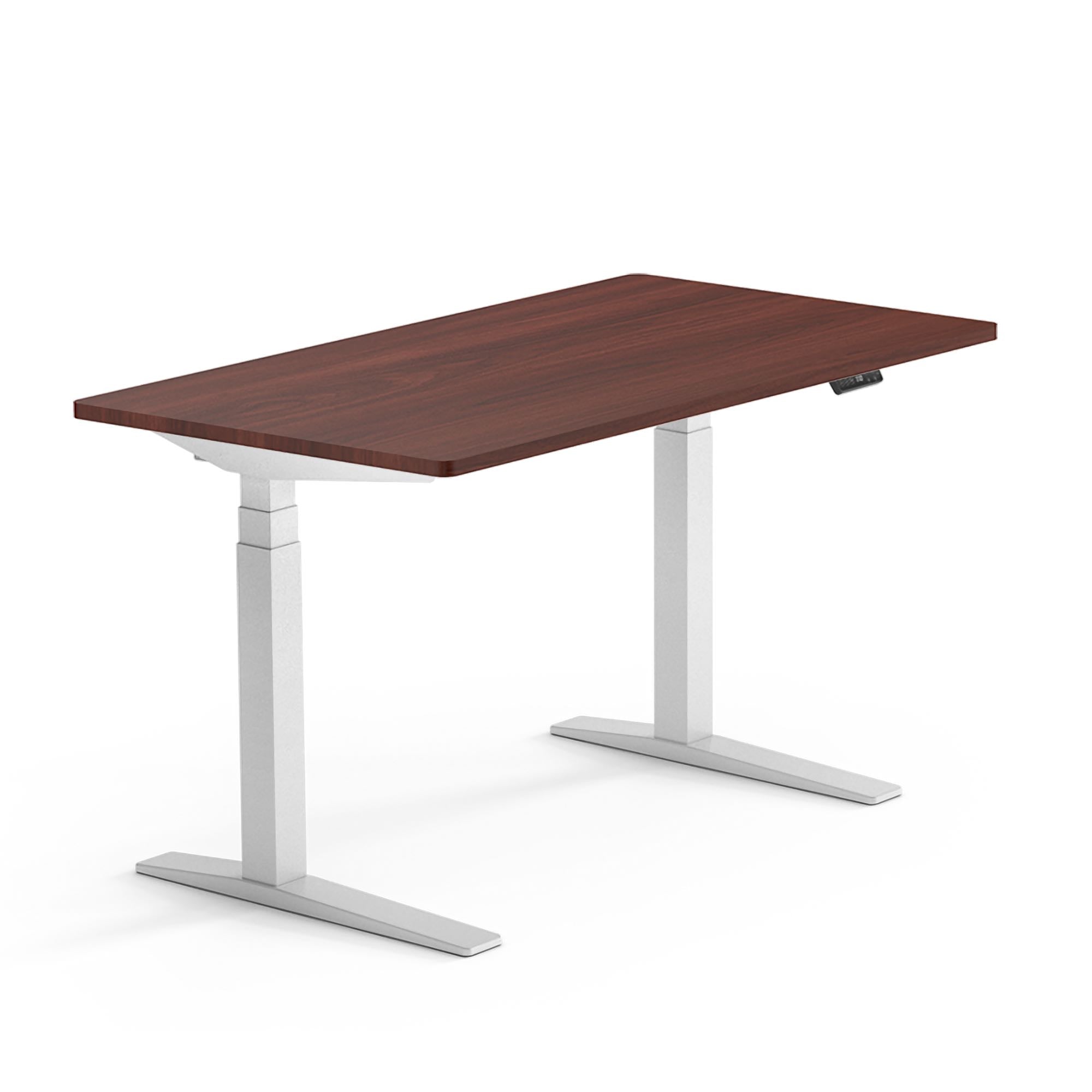 Flexispot E7 Pro electric height adjustable desk, mahogany/white