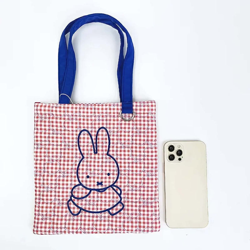 Miffy GinghamPop quilted mini tote, red