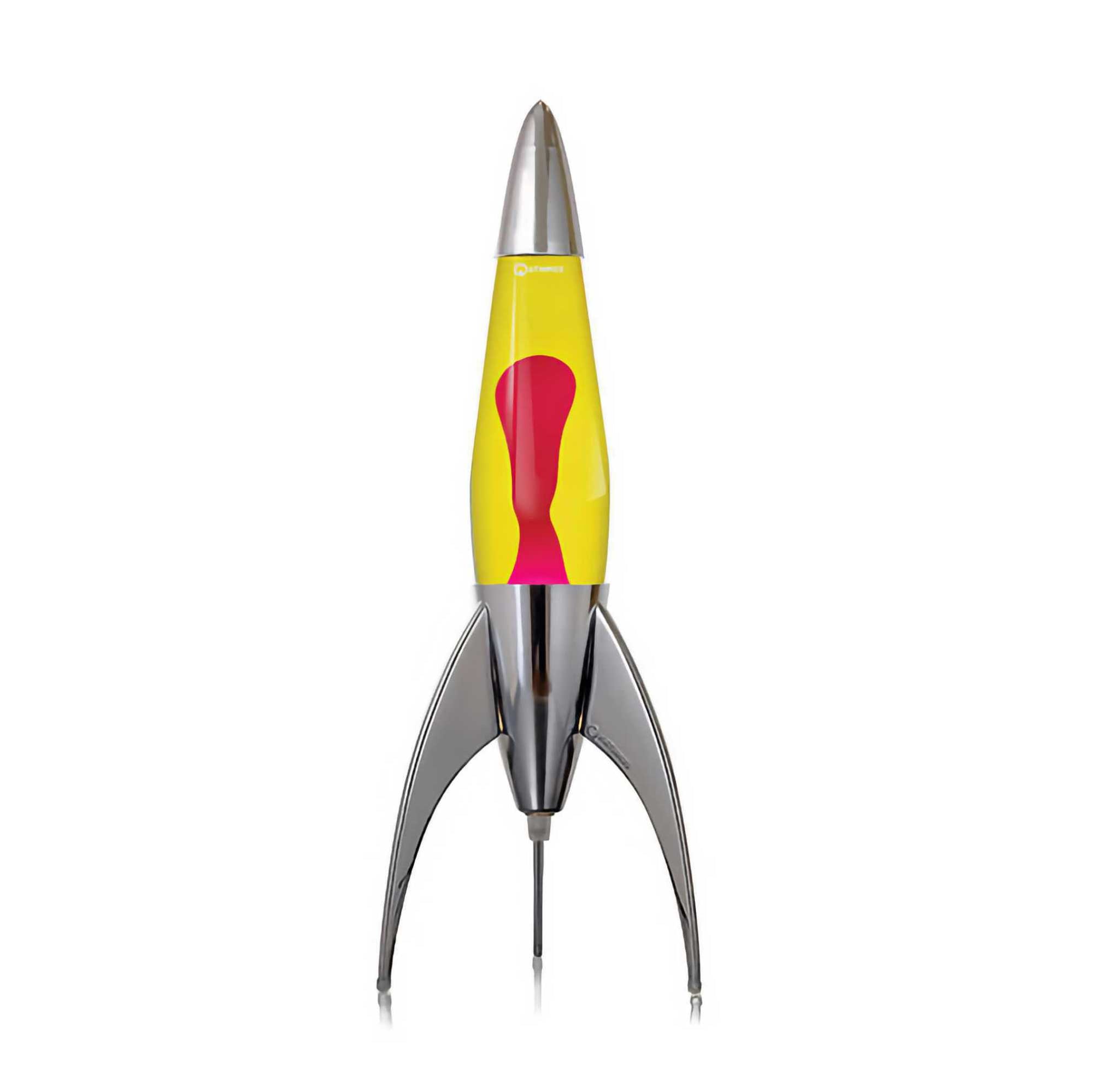 Mathmos Telstar Silver rocket lava lamp, Yellow/Red