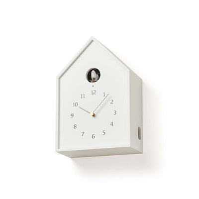 TAKATA Lemnos Birdhouse Clock, White