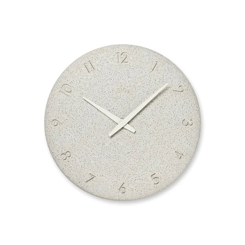 Lemnos Diatomaceous Earth clock, white