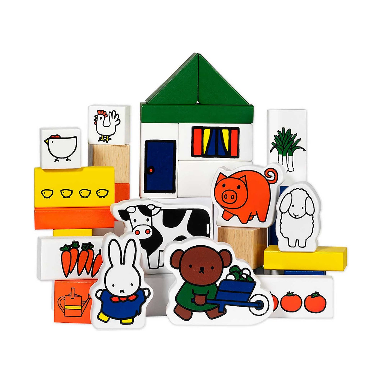 Bambolino Toy Miffy Farm Wooden Building Blocks