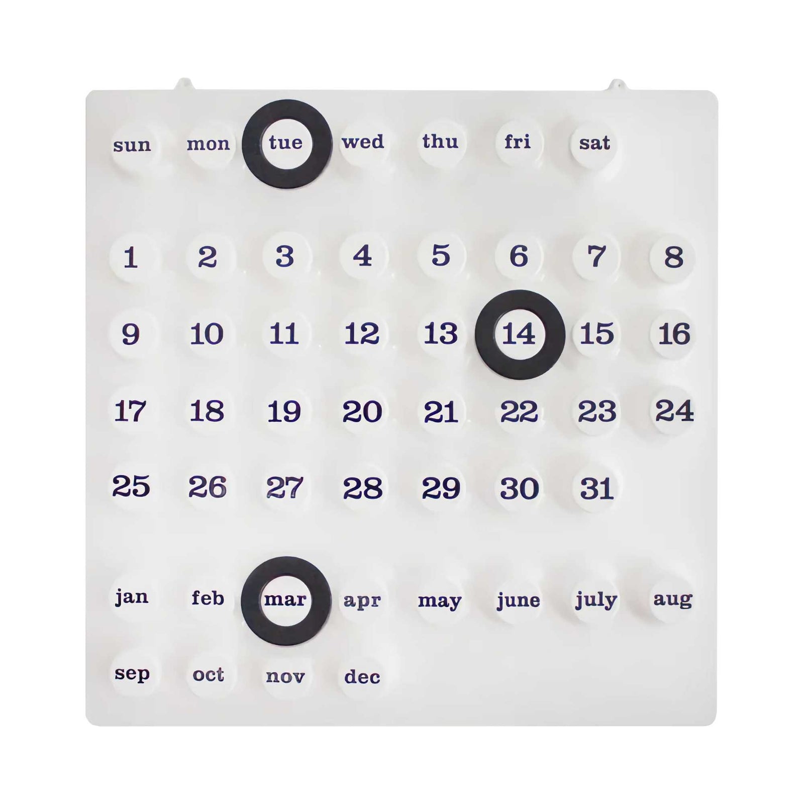 Ring-A-Date perpetual calendar, white