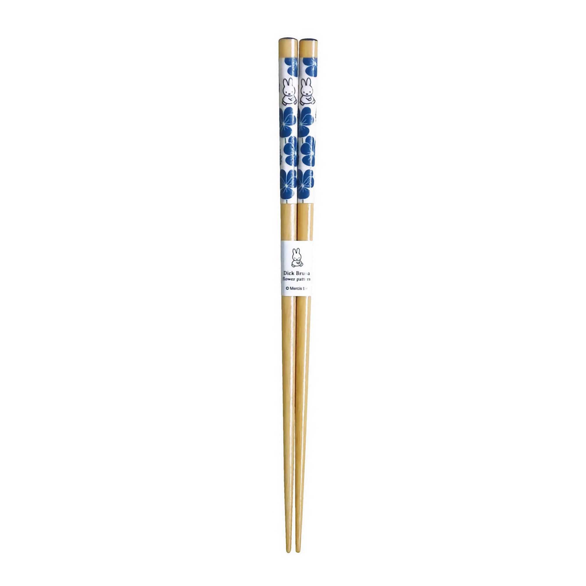 Miffy Flower Pattern Washi Wrapped chopsticks, Blue