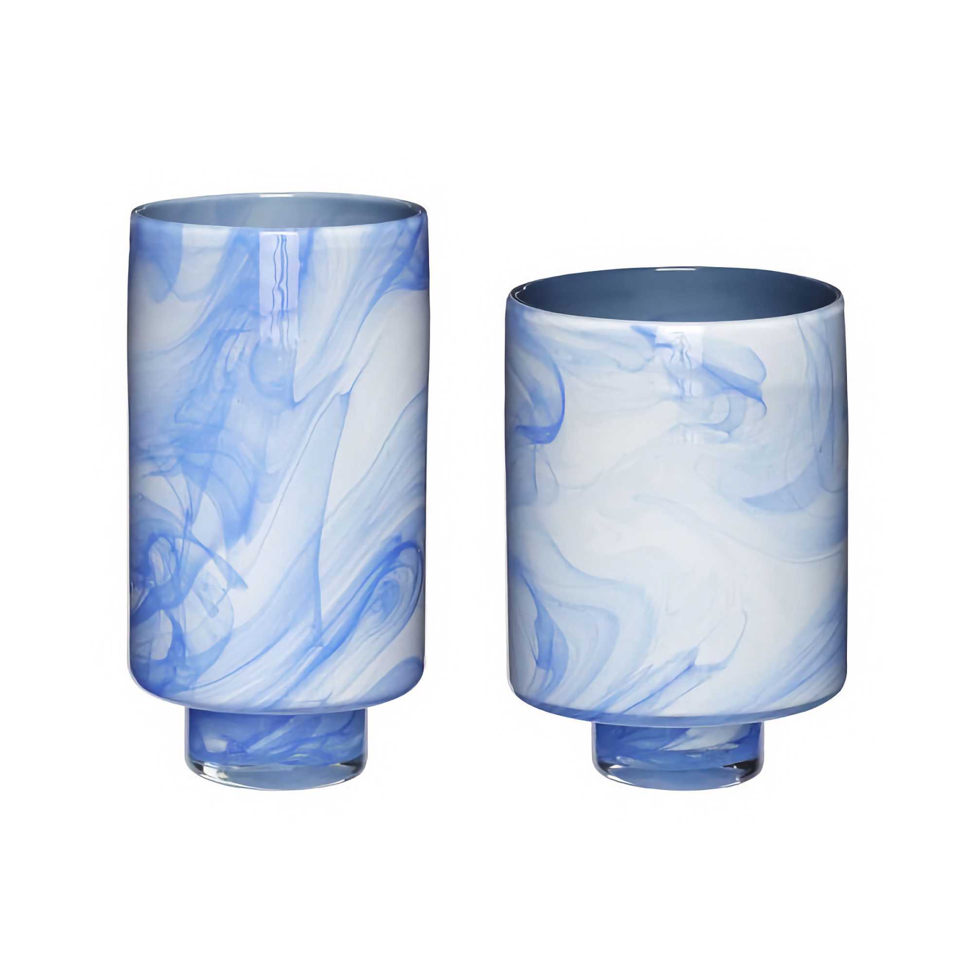 Hubsch Cloud Vases Set of 2, Blue/White