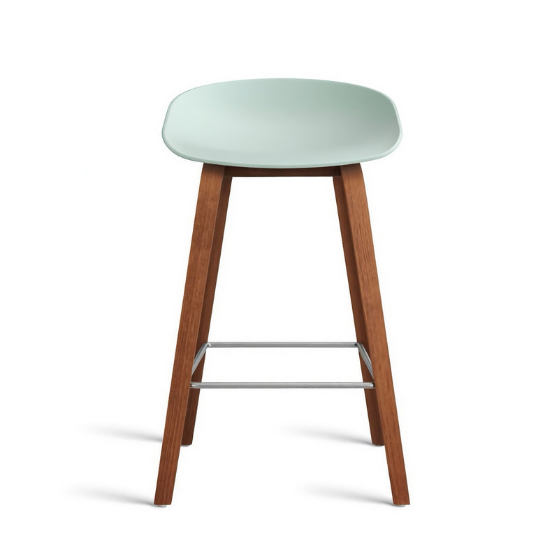 Hay About A Stool AAS32 LOW counter stool (65cm), pastel green/walnut
