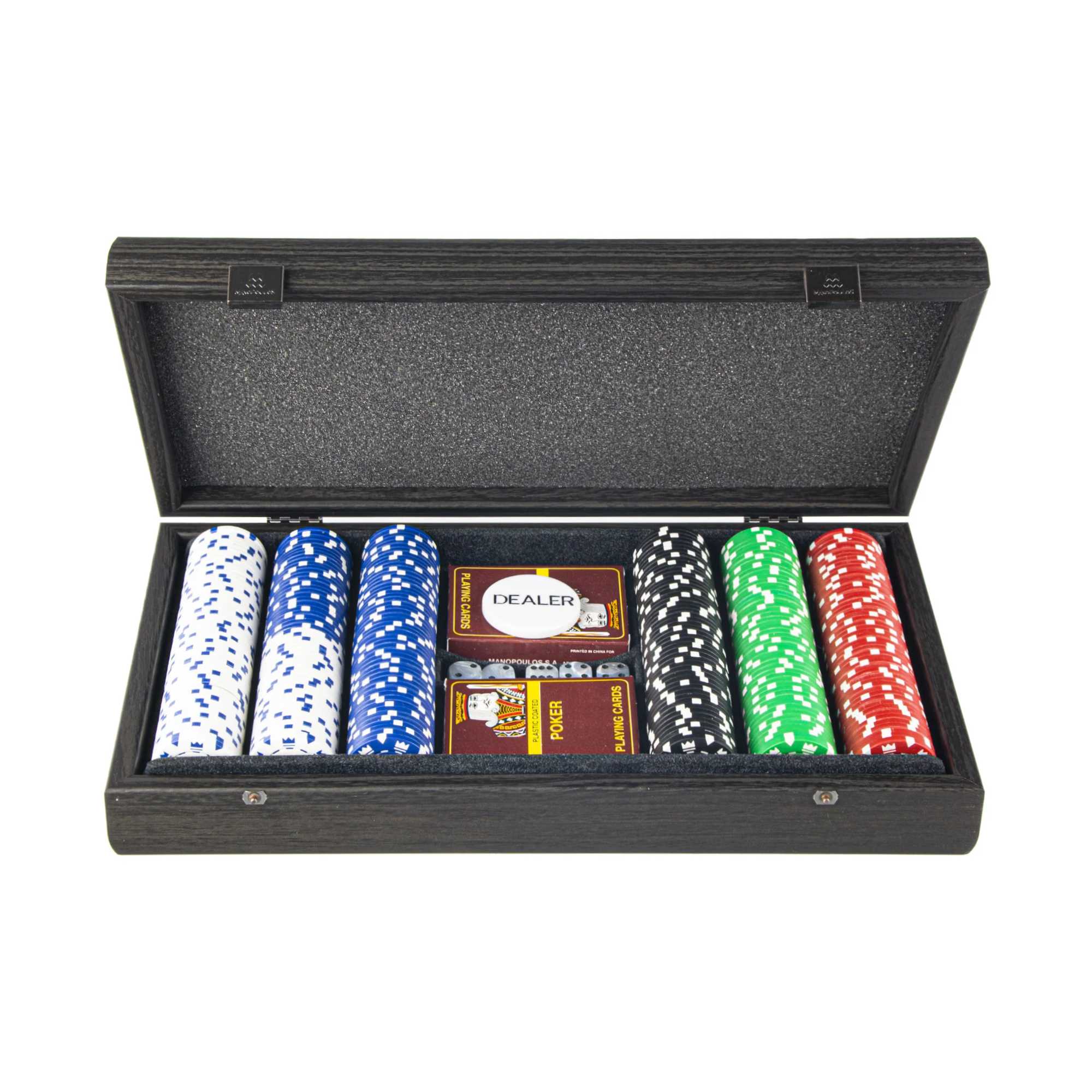 Manopoulos Poker Set in Black Wooden Replica Case