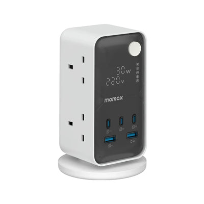 1-Charge Work Flow 6-Outlet GaN Power Tower 35W with USB Ports