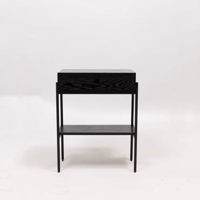 refurbished | Hubsch Noir bedside table, black