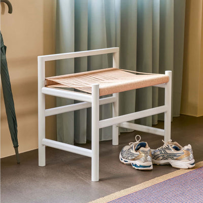Hubsch Heritage bench small, light grey