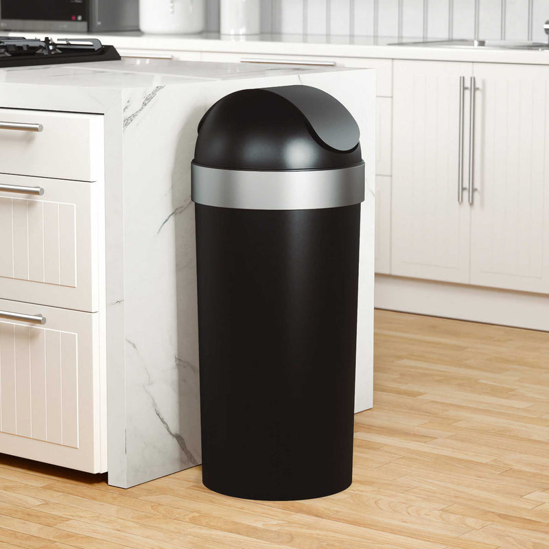 Umbra Venti trash can 62L, black/nickel