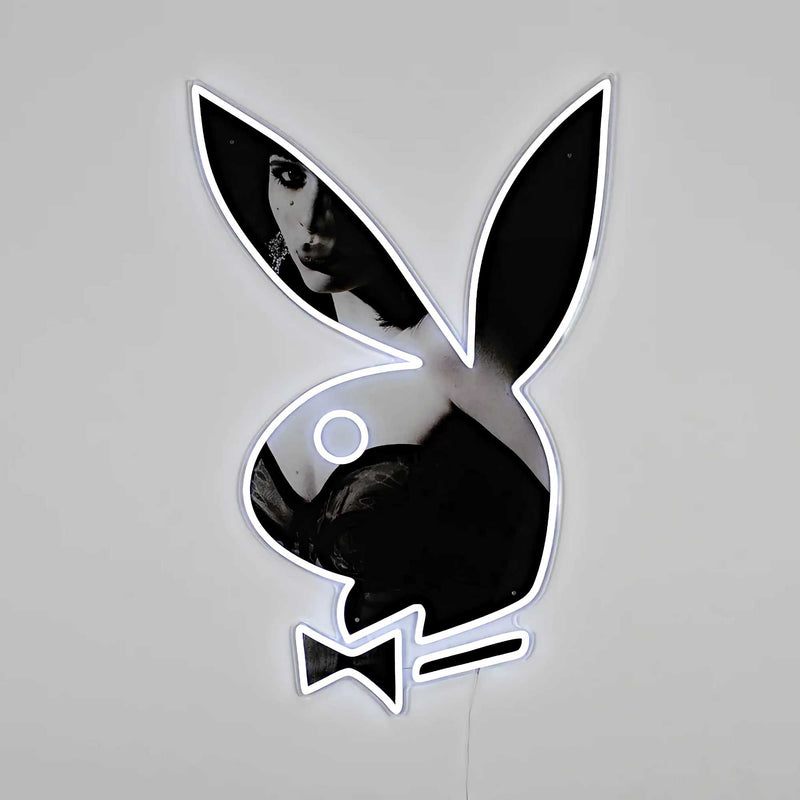 Playboy X Locomocean B&W Playboy Bunny LED Wall Mountable Neon