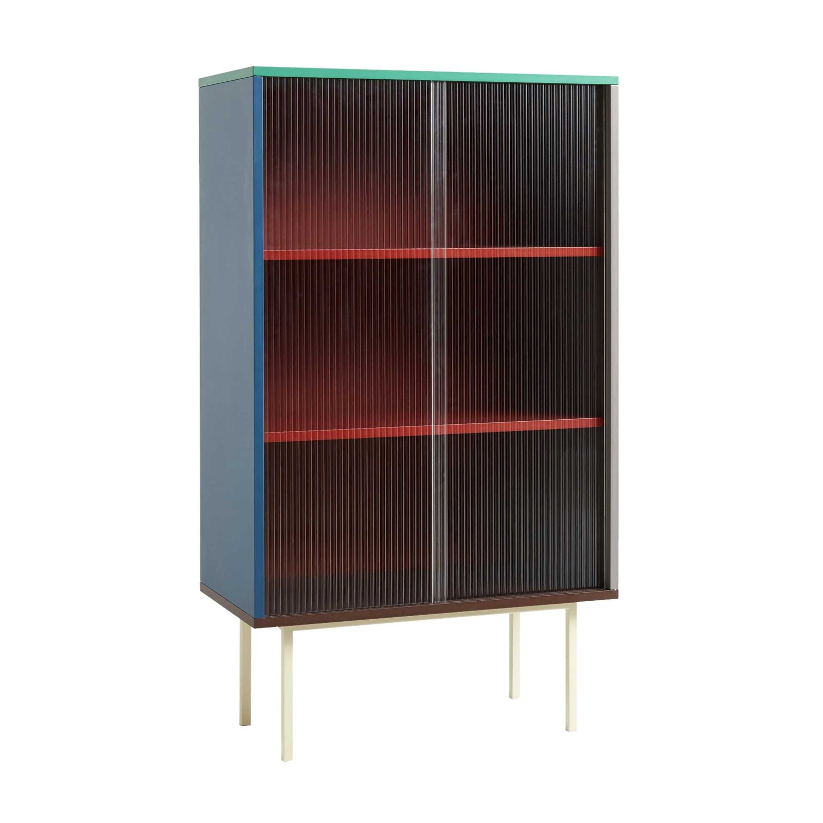 Hay Colour Cabinet Tall with Glass Doors, Multi