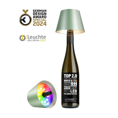 Sompex Top 2.0 rechargeable bottle light, metallic green