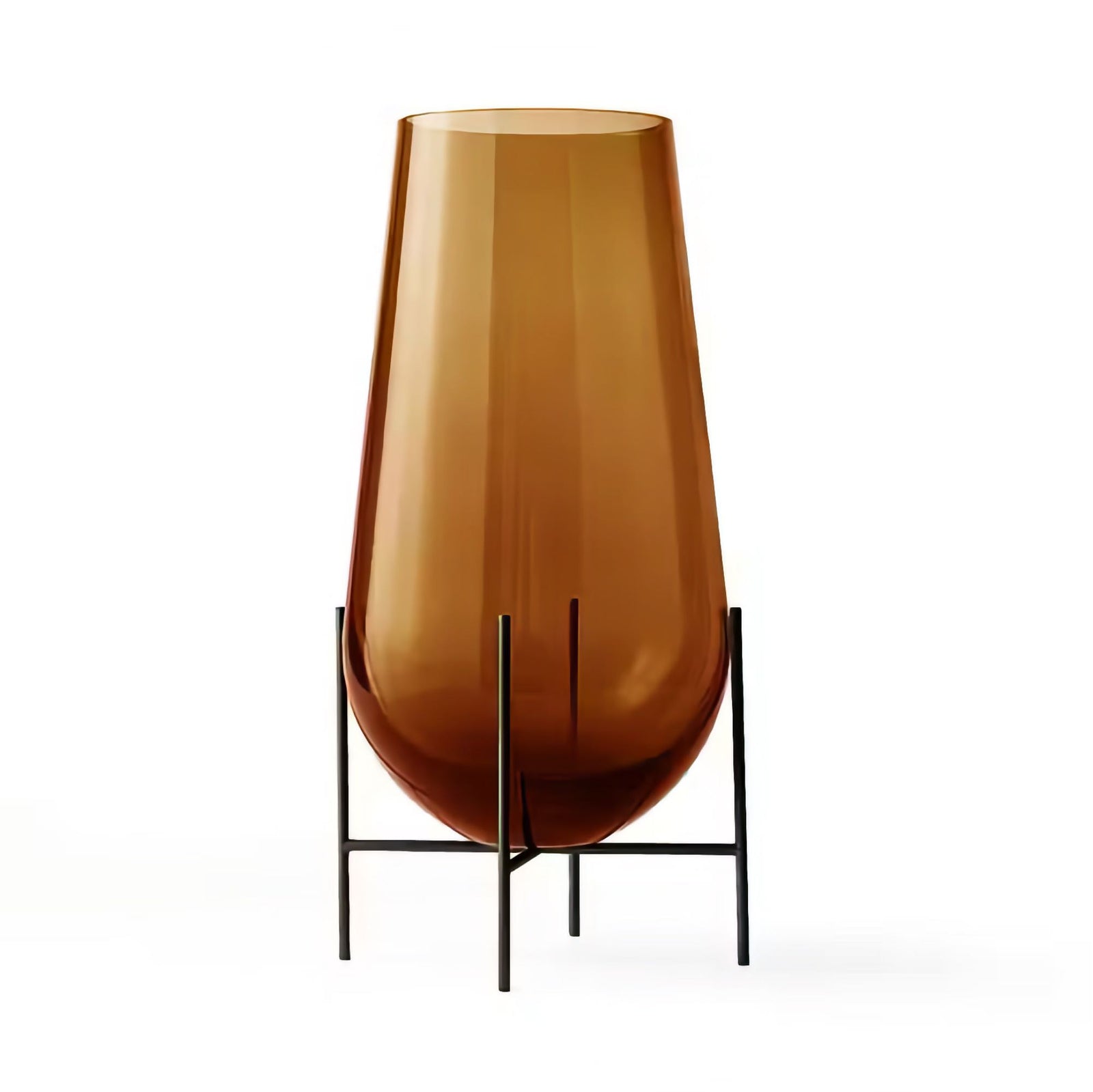 Audo Echasse vase small, amber/bronzed brass