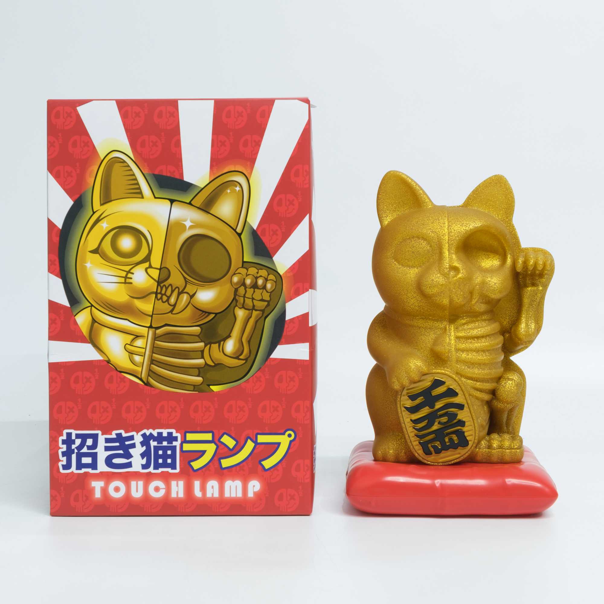 ex-display | 4D Master Fortune Cat touch lamp(25cm), gold glitter