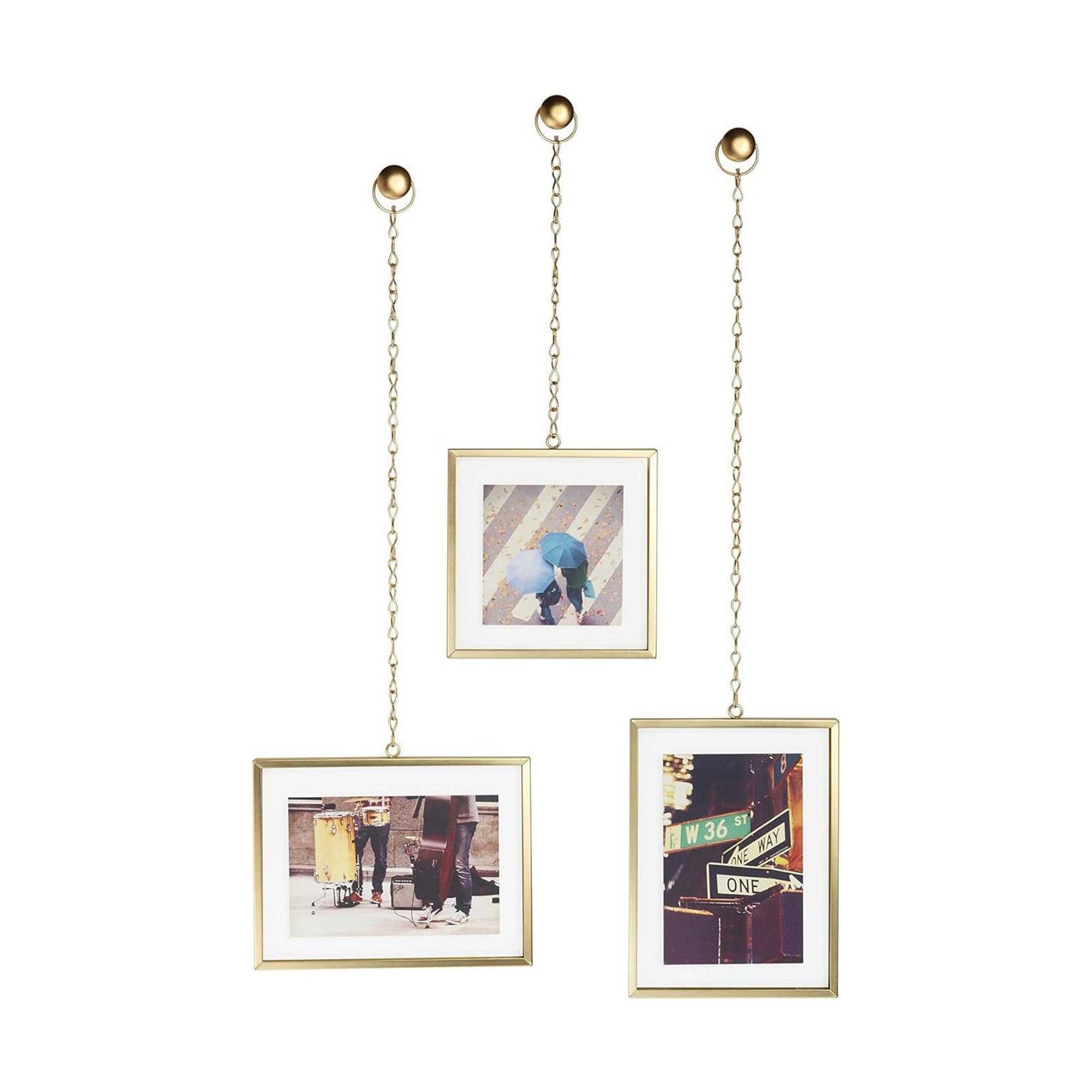 Umbra Fotochain Picture Frame Set, Matte Brass