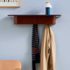 HAY Korpus Wall Shelf with Coat Hooks Large, Brick Red