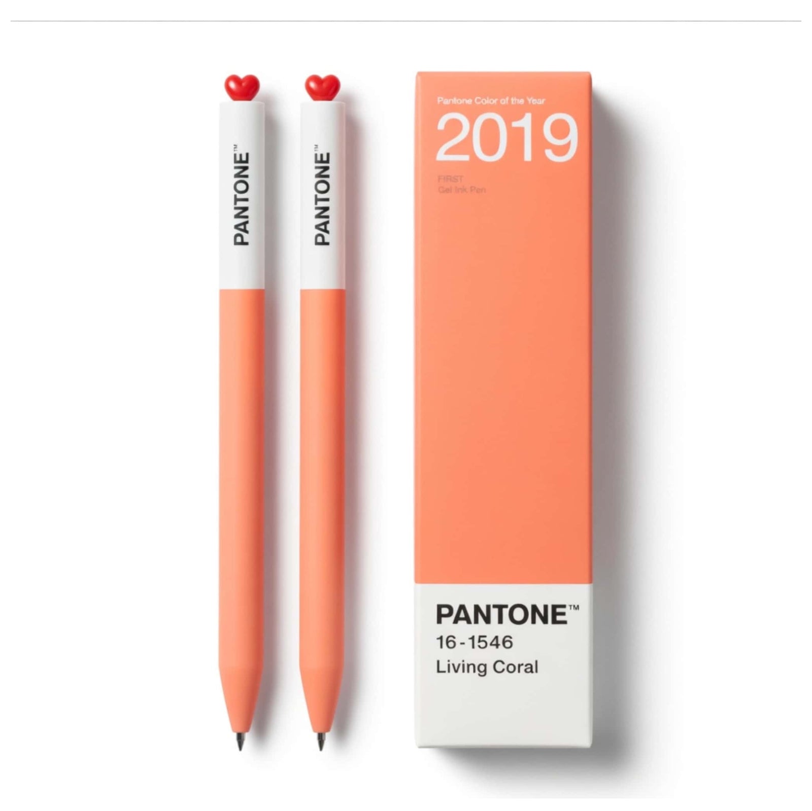 PANTONE® x Kaco gel ink pen set of 2, living coral