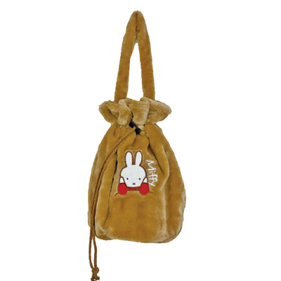 Miffy Boa handbag with drawstring, brown