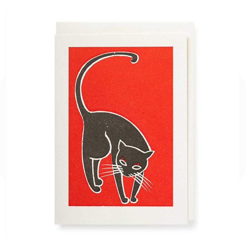 Archivist 'Black cat' luxury letterpress printed card