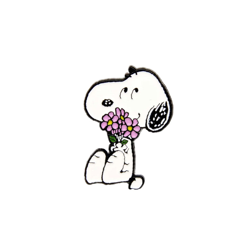 Peanuts x Magpie Snoopy enamel pin, flowers