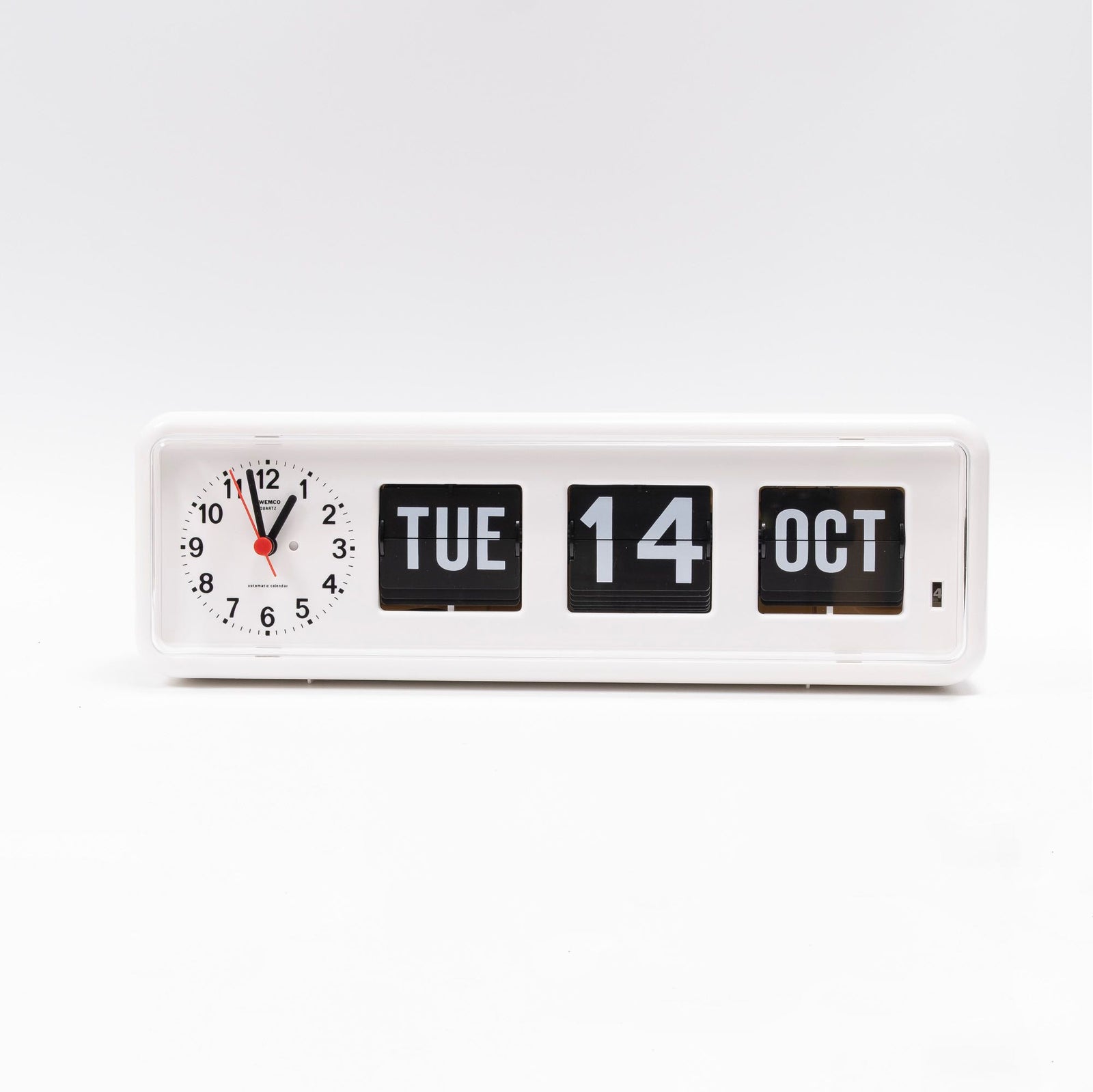 refurbished  | Twemco BQ-38 Perpetual Calendar Clock, white