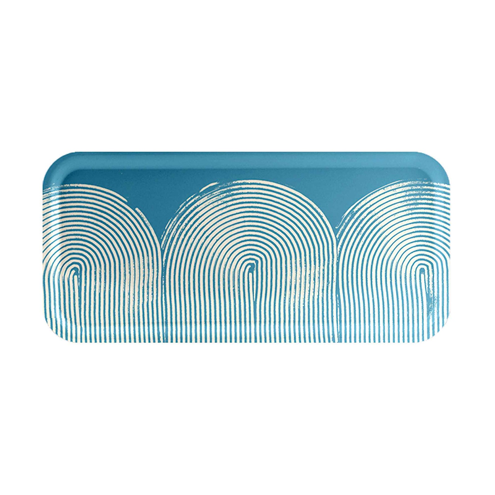Åry Sweden Birch Veneer Tray (32x15cm), Swirl Blue
