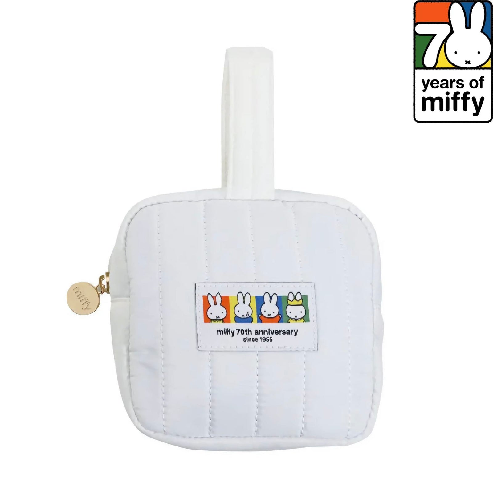 Miffy 70-Year cosmetic square pouch, white