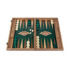 Manopoulos American Green Walnut Inlaid Backgammon Set