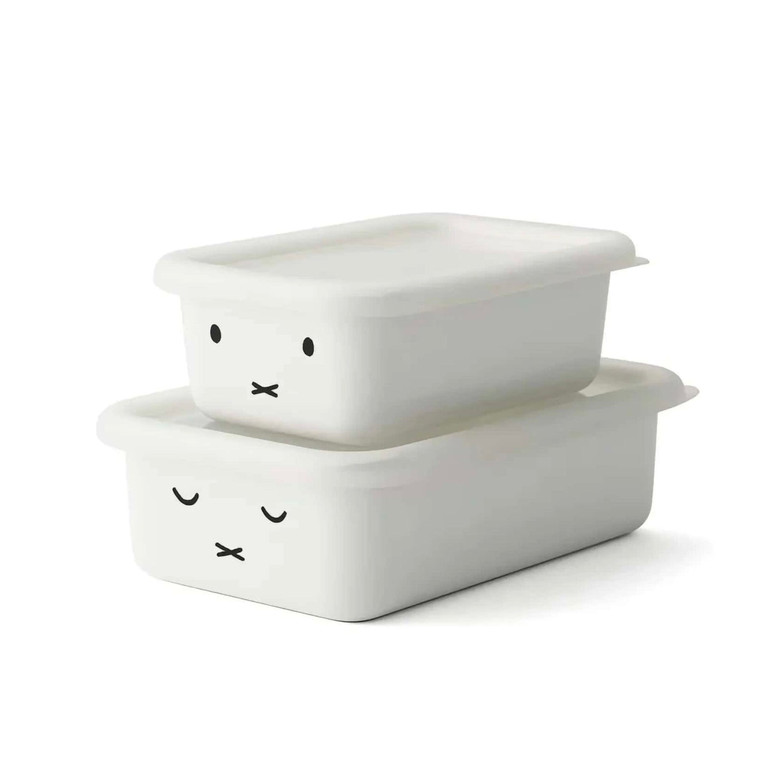 Fuji-horo x Miffy enamel kitchenware shallow square container set