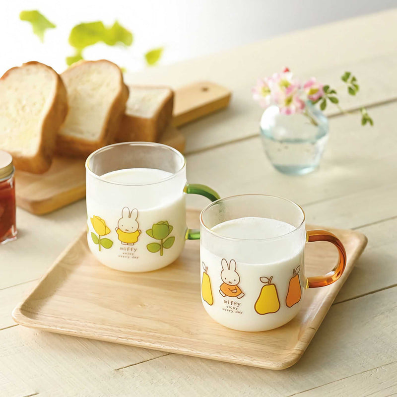 Miffy Color Handle heat-resistant glass mug, brown