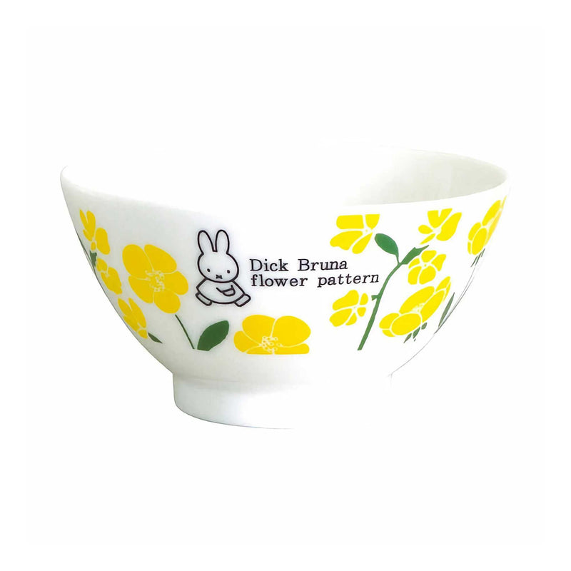 Dick Bruna Miffy Flower Pattern Rice Bowl, yellow