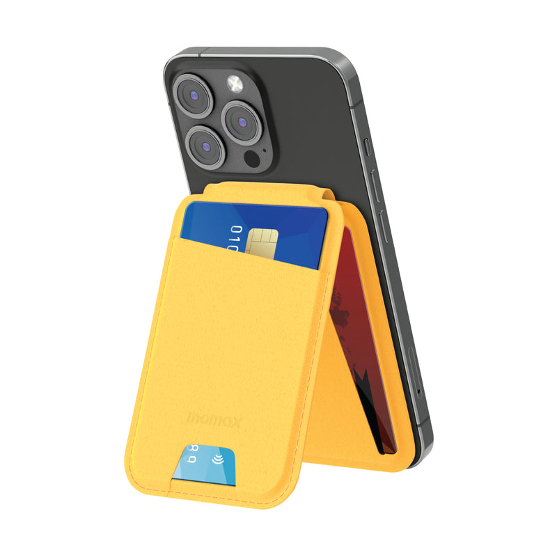 1-Wallet Magnetic Card Holder With Stand, yellow