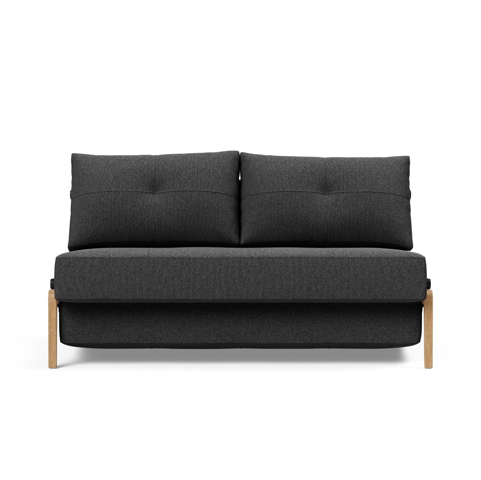 Innovation Living Cubed 140 Wood sofa bed, 529 boucle charcoal