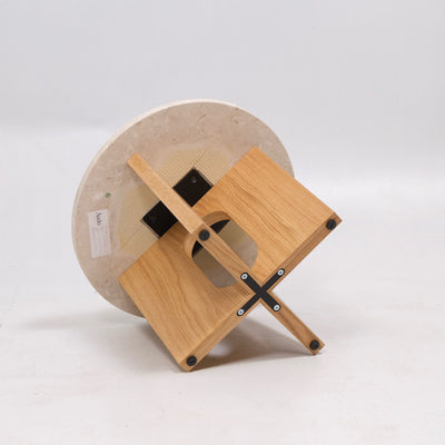 refurbushed | Audo Copenhagen Androgyne Wooden Side Table, Natural Oak / Kunis Breccia Sand