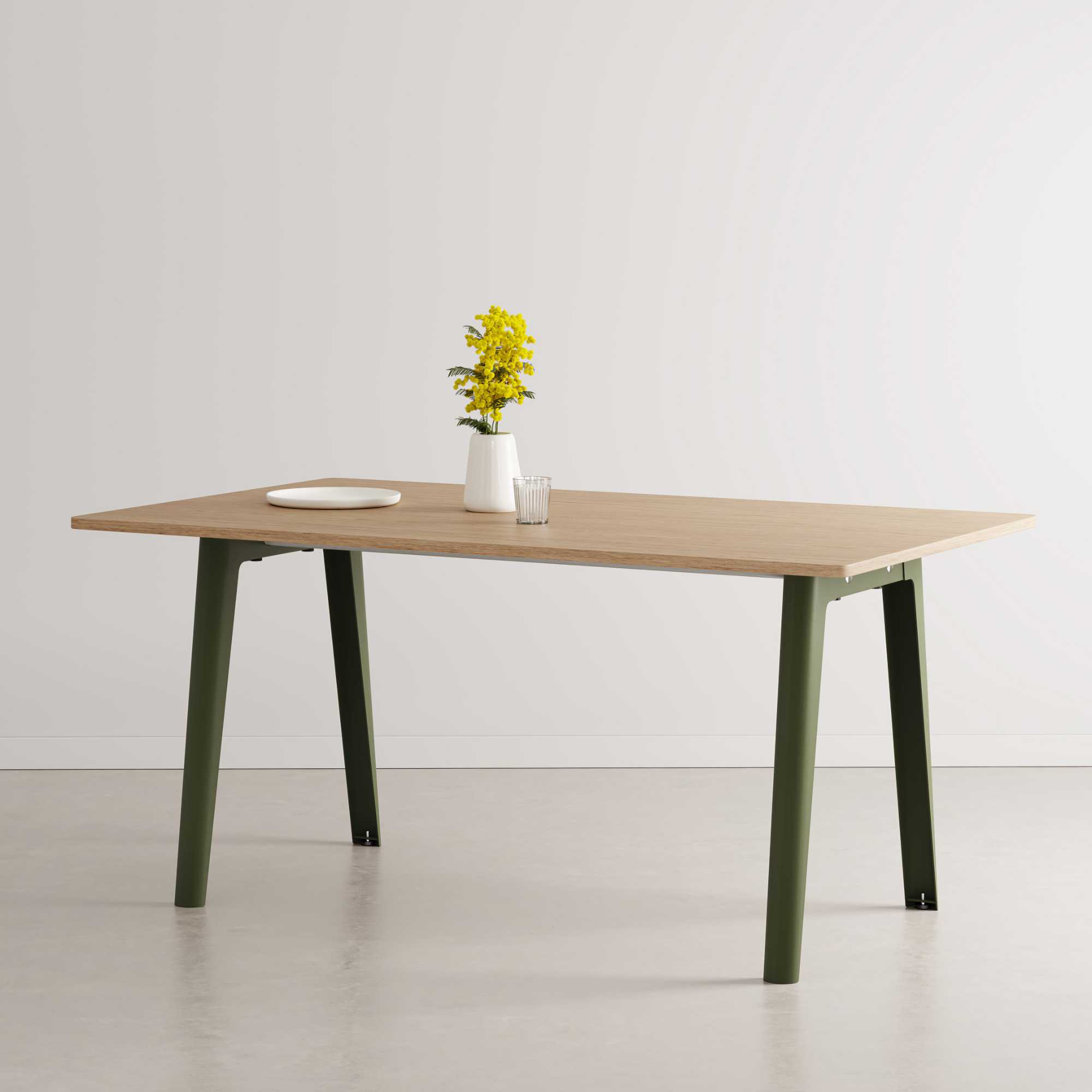 Tiptoe NEW MODERN Dining Table (6 seats 160x95cm), Rosemary Green