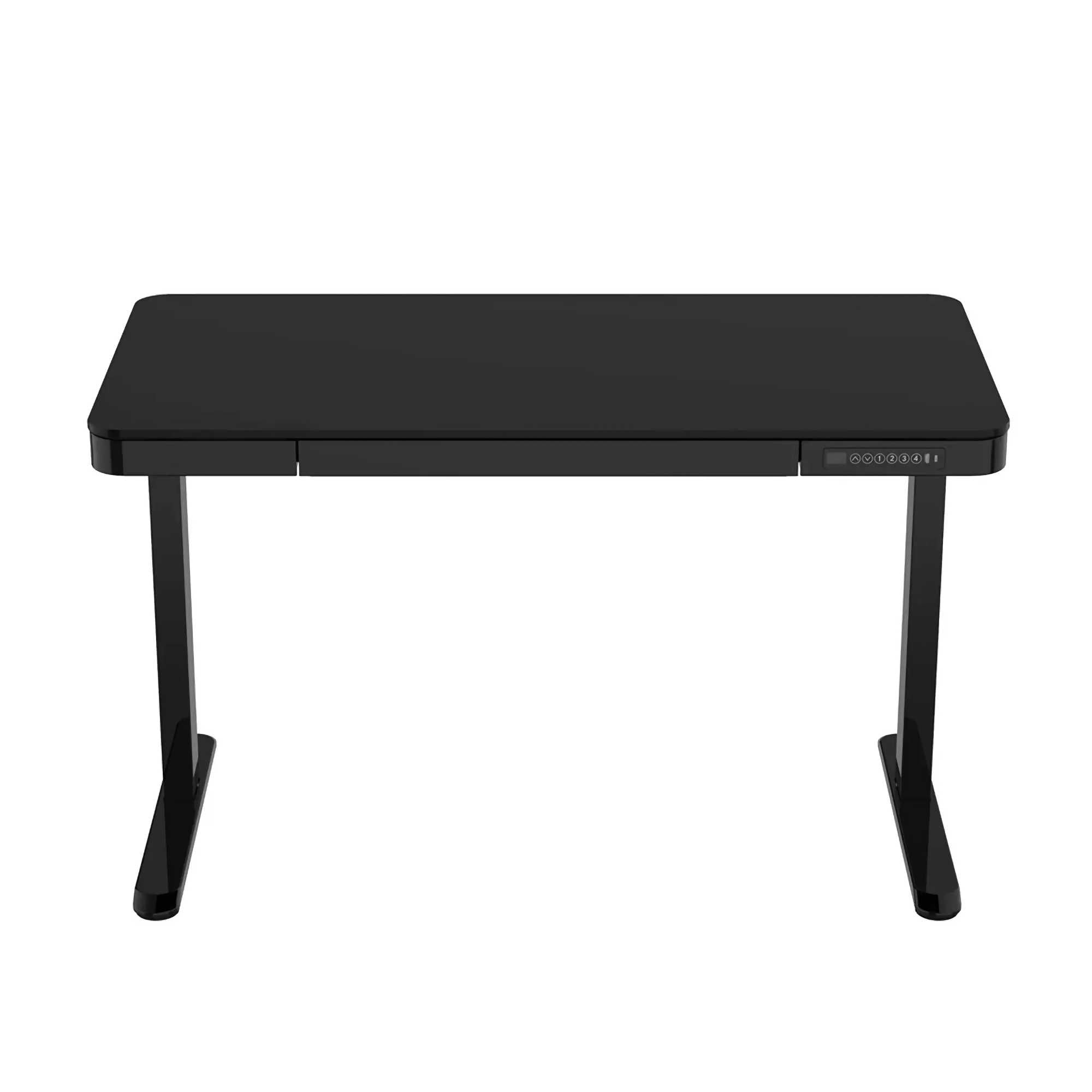 Liftek Electric Height Adjustable Desk, Black Veneer/Black