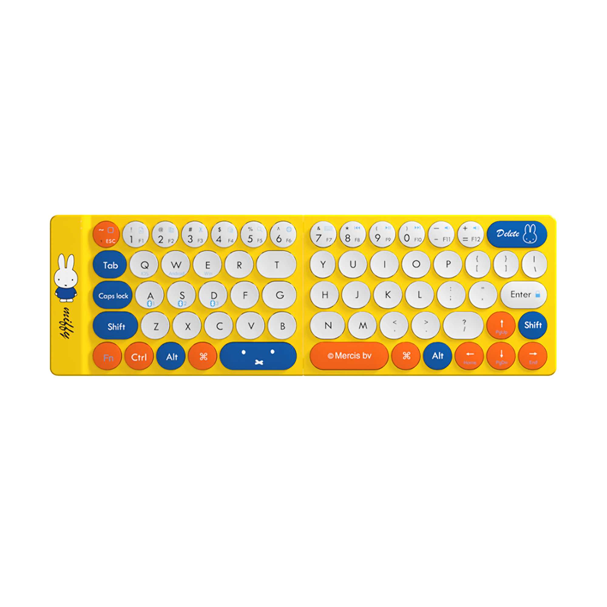 Miffy Slim Foldable Bluetooth Keyboard , Yellow