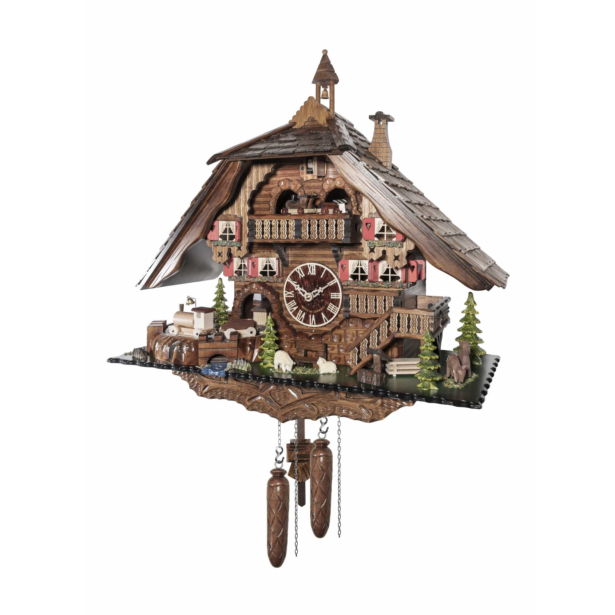 Engstler Quartz Cuckoo Clock Black Forest House with Music and Dancers