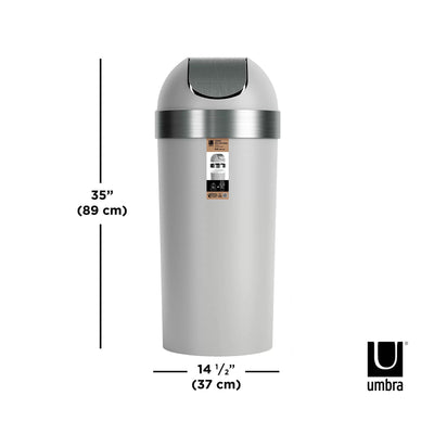 Umbra Venti trash can 62l, grey/nickel