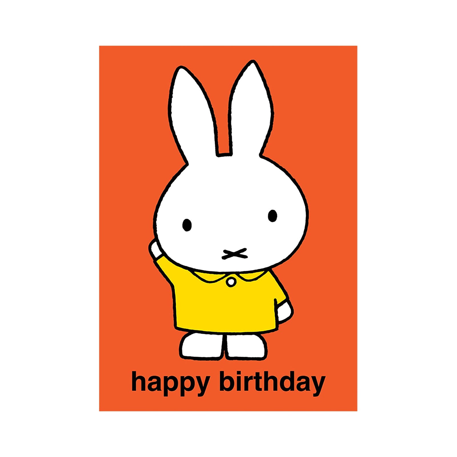 Hype Dick Bruna greeting card, miffy with yellow dress