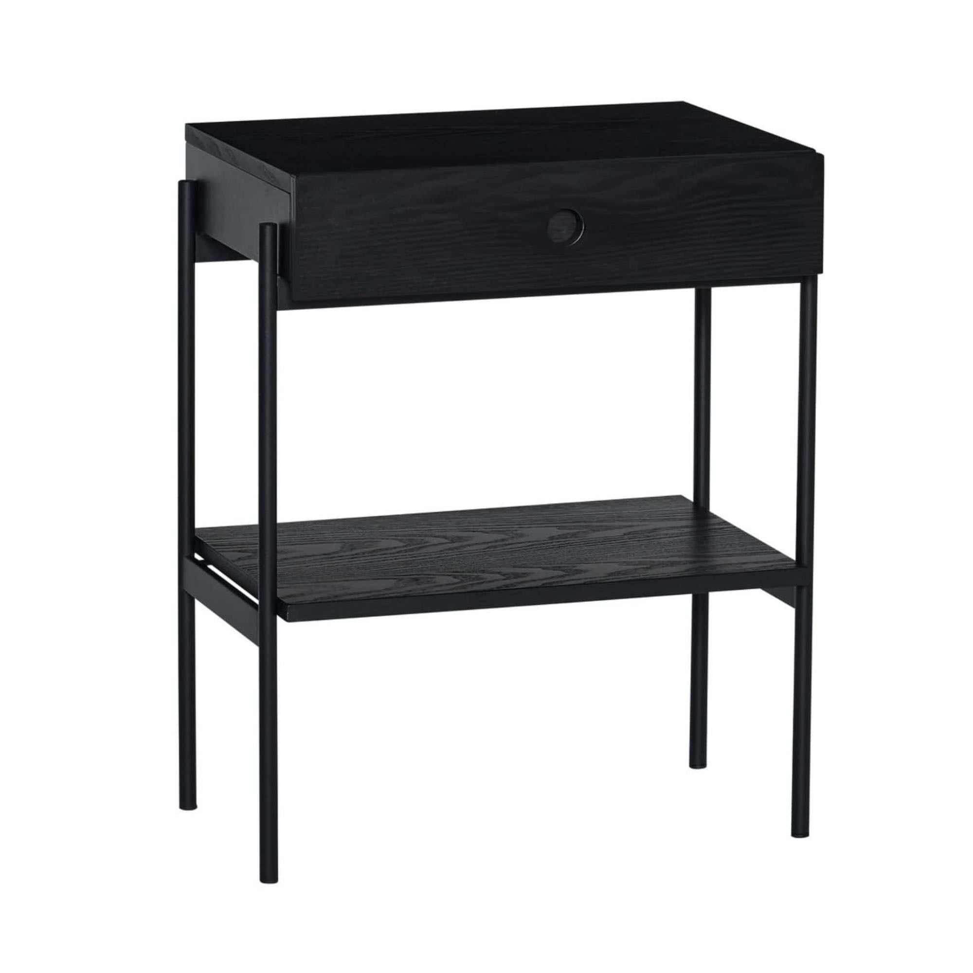 Hubsch Noir bedside table, black