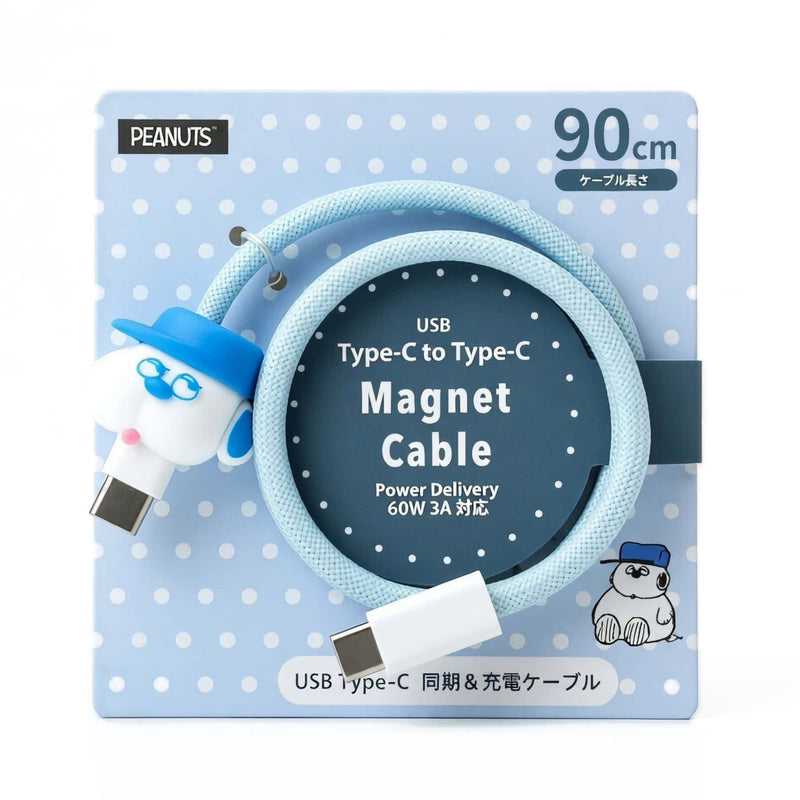 Peanuts Snoopy Type-C to Type-C magnet cable 60W, blue