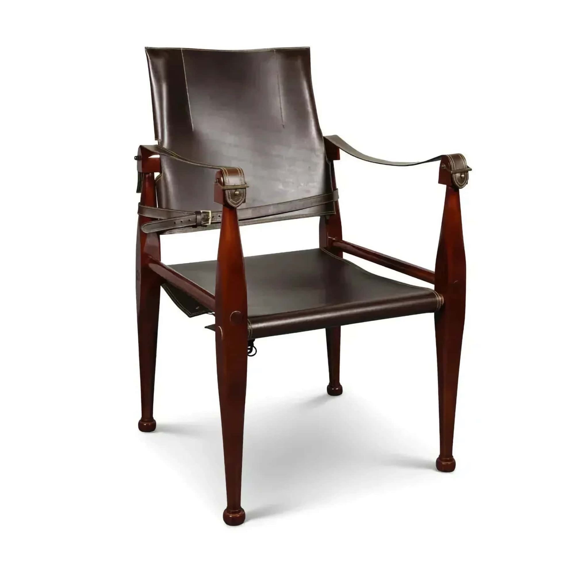 Authentic Models Bridle Leather Campaign chair, braun