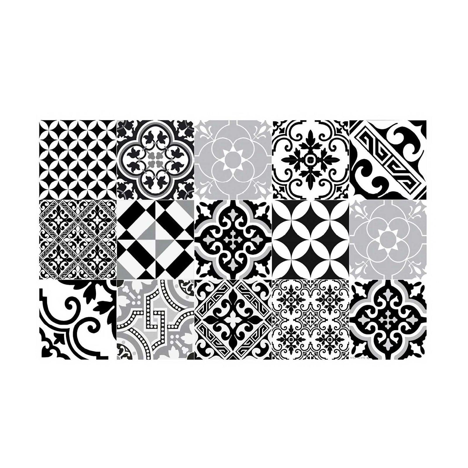 Beija Flor Eclectic Black & White Vinyl Rug (60x80cm)