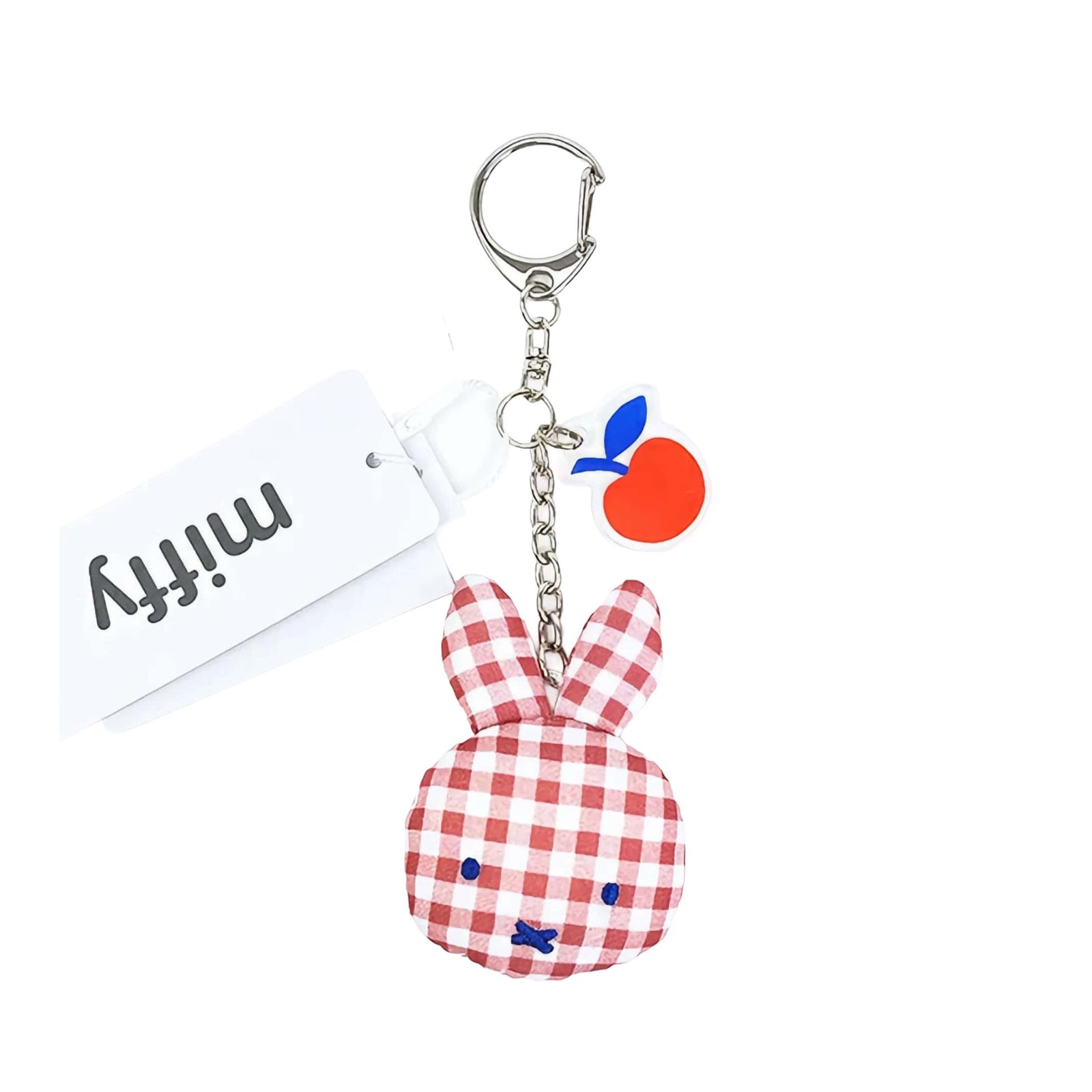 Miffy Gingham Pop series face key holder, red